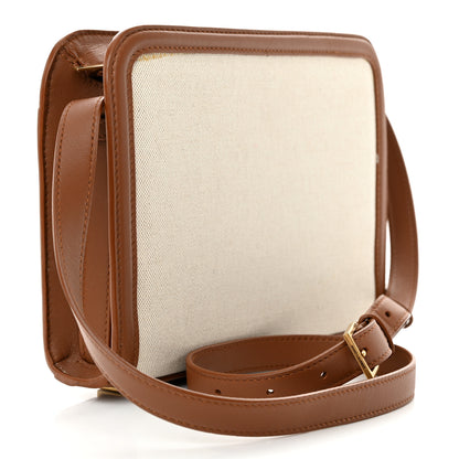 Saint Laurent Canvas Calfskin Reverse Satchel Beige Brick 3 of 12
