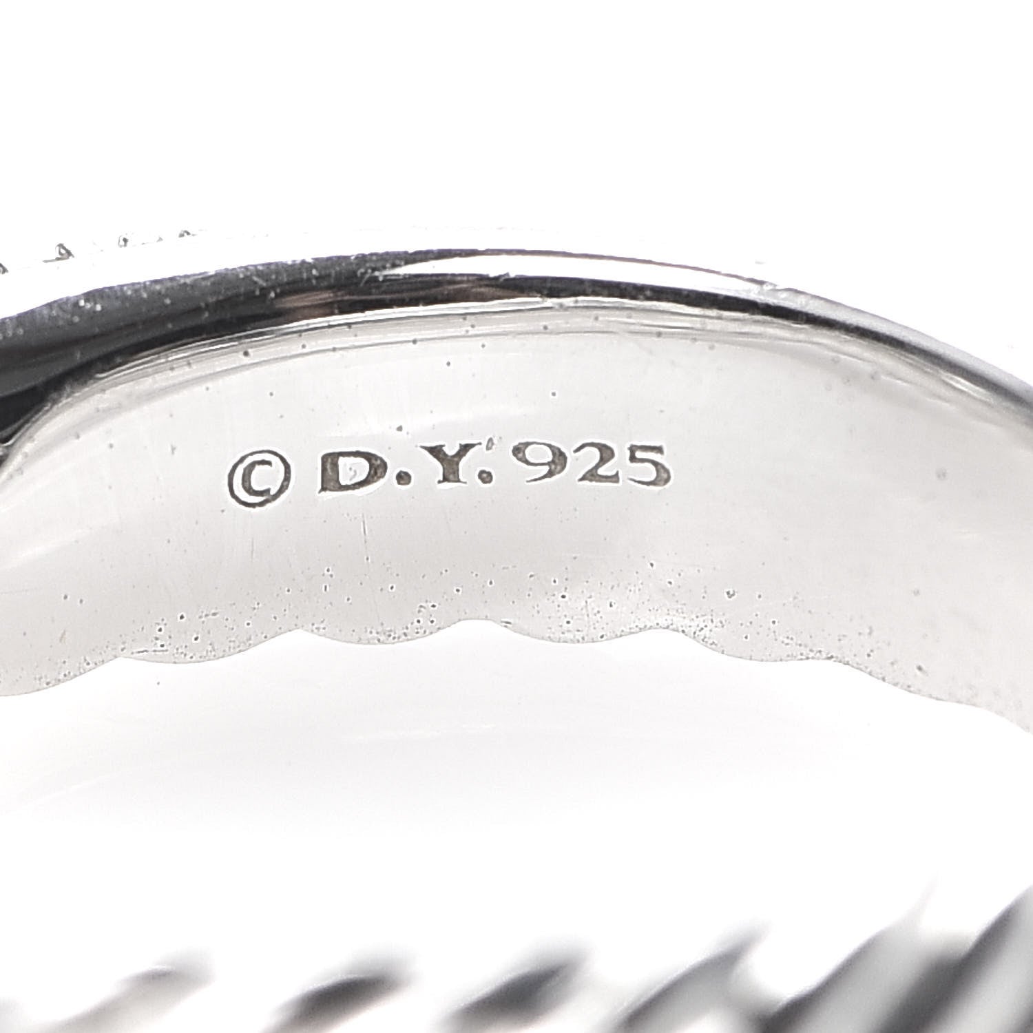 David Yurman Sterling Silver Diamond 5mm Crossover Ring 52 6 4 of 4