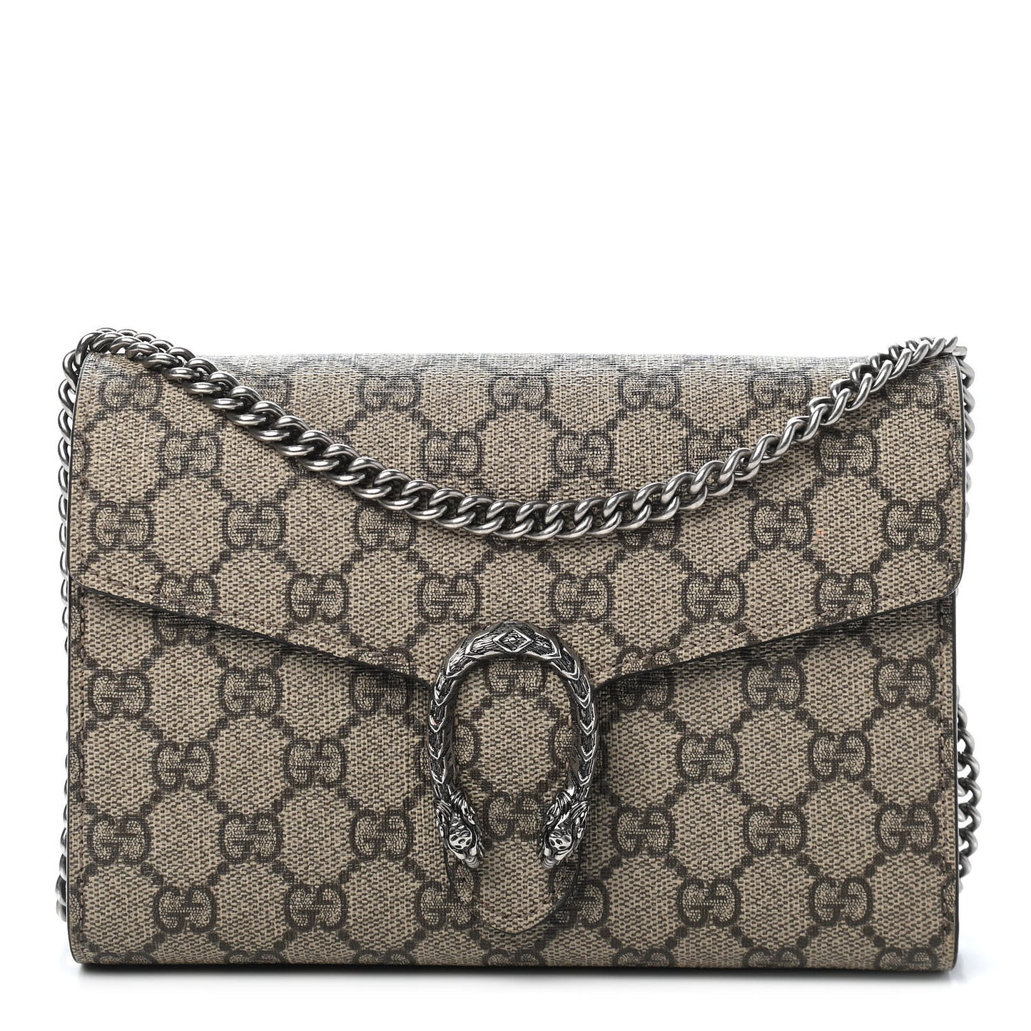 GG Supreme Monogram Mini Dionysus Chain Wallet Beige Taupe