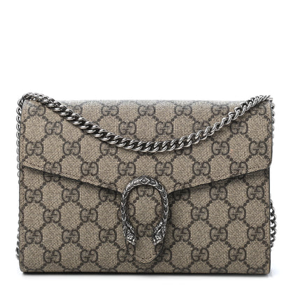 Gucci GG Supreme Monogram Mini Dionysus Chain Wallet Beige Taupe 1 of 9