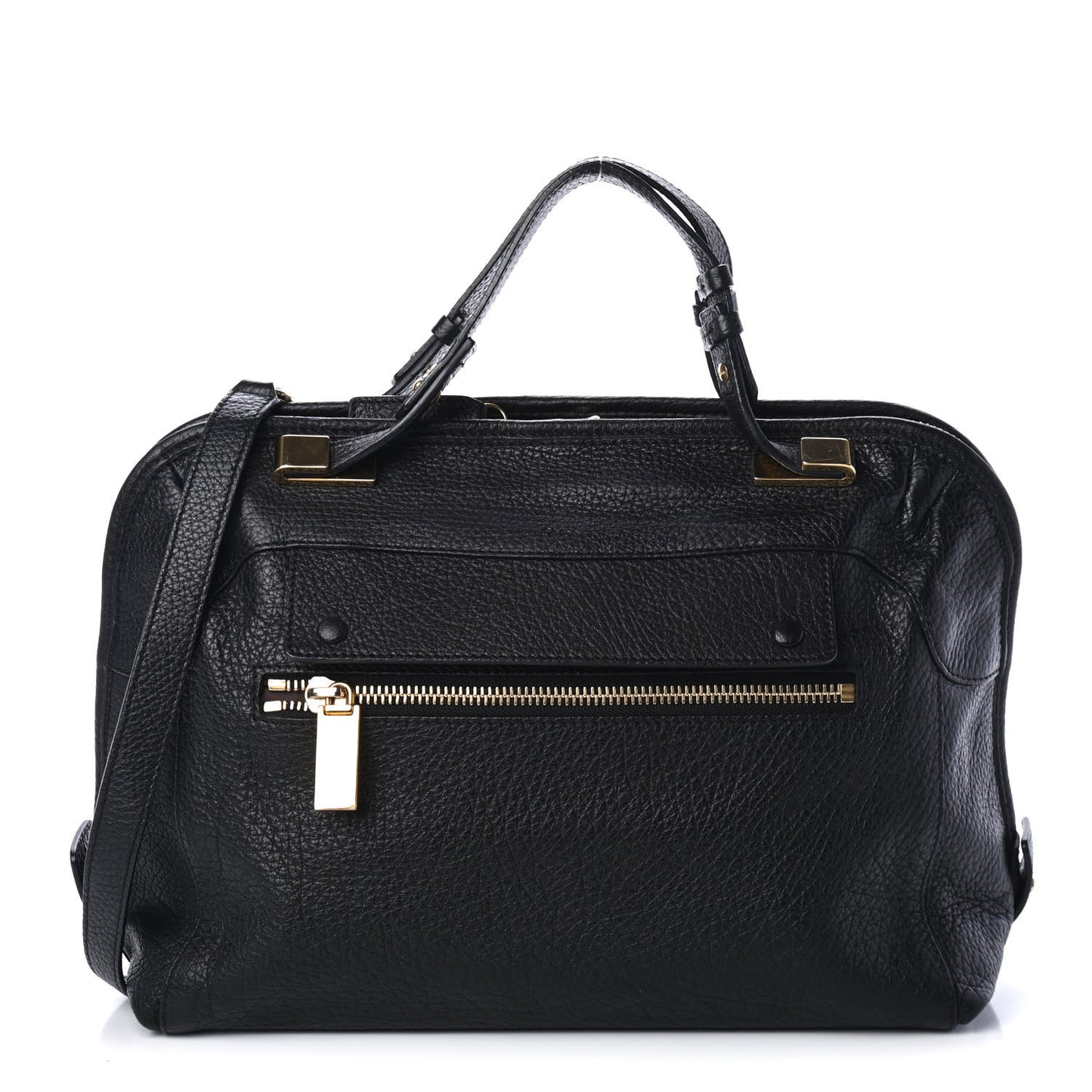 Grained Calfskin Brooke Satchel Black