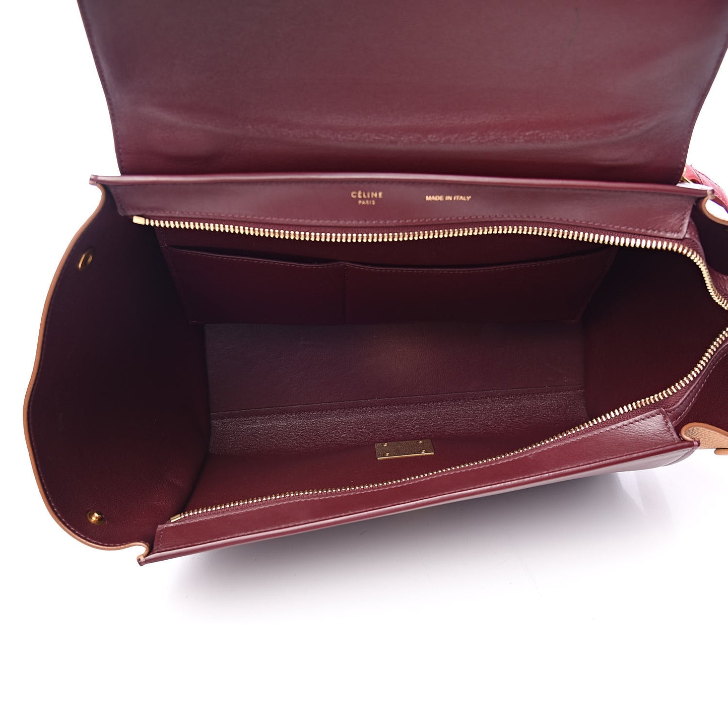 Satin Baby Grained Calfskin Small Trapeze Carmin