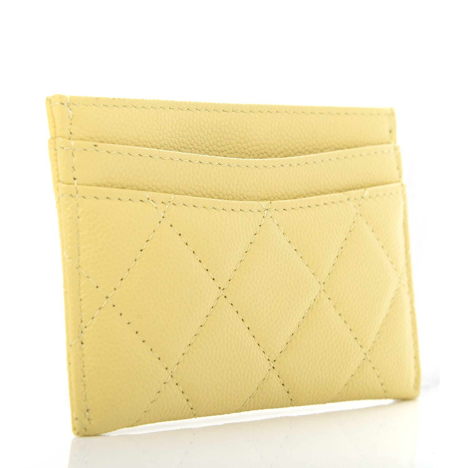 Chanel Caviar Quilted Card Holder Yellow 3 of 8