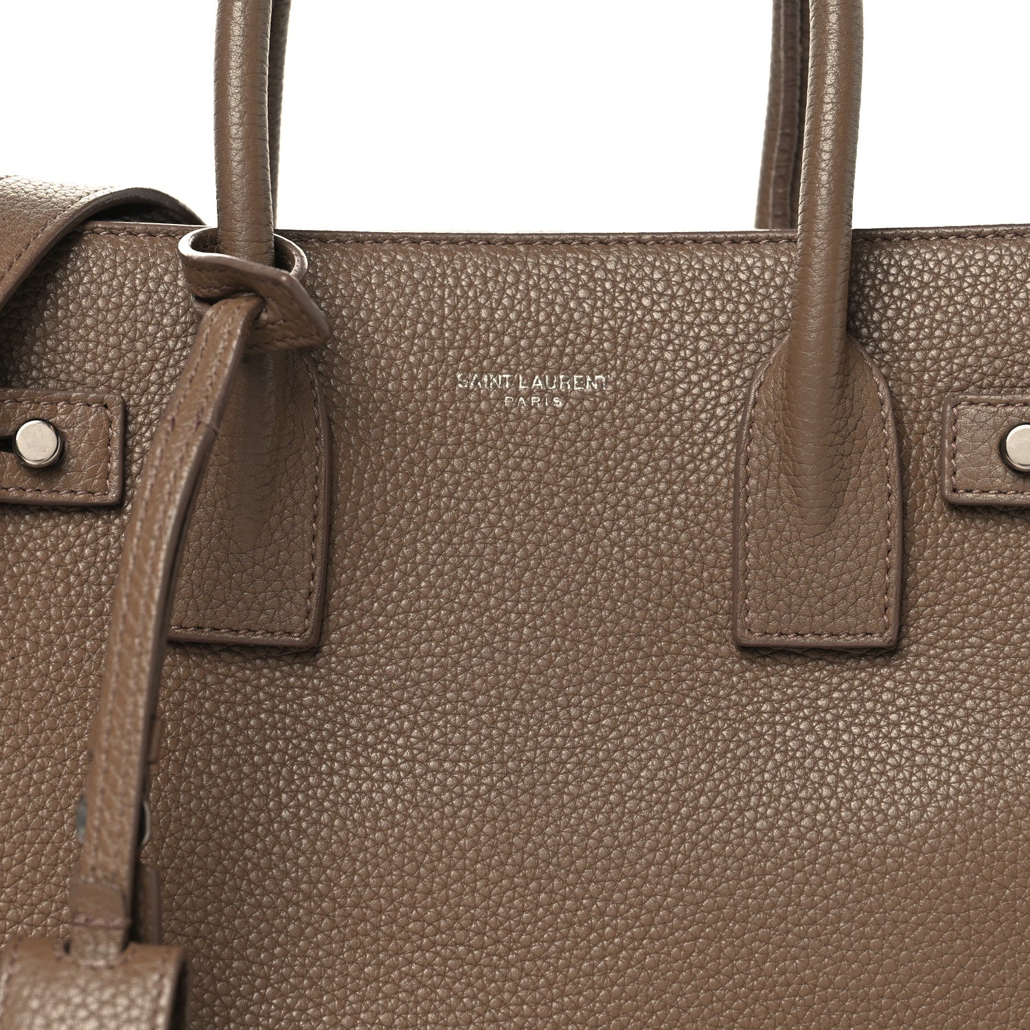 Saint Laurent Grained Calfskin Baby Sac De Jour Souple Taupe 7 of 12