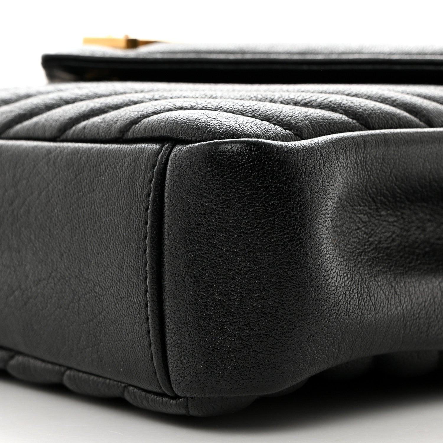 Saint Laurent Sheepskin Matelasse Chevron Monogram Medium College Bag Black 10 of 10