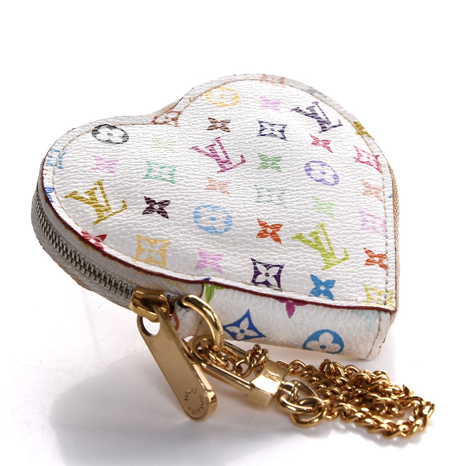 Louis Vuitton Monogram Multicolor Coeur Heart Coin Purse White 4 of 9