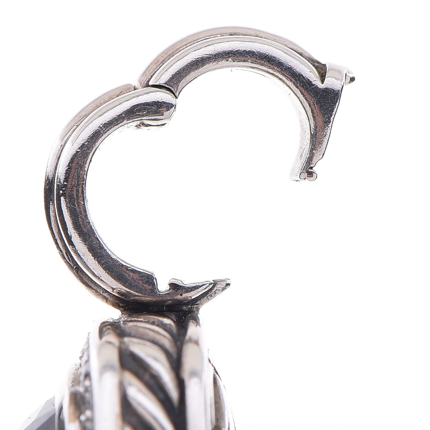 Sterling Silver Diamond Onyx 14mm Albion Enhancer Pendant