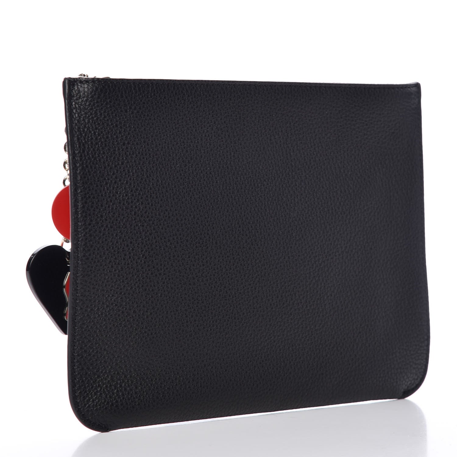 Christian Louboutin Calfskin Loubicute Charms Clutch Black 3 of 8