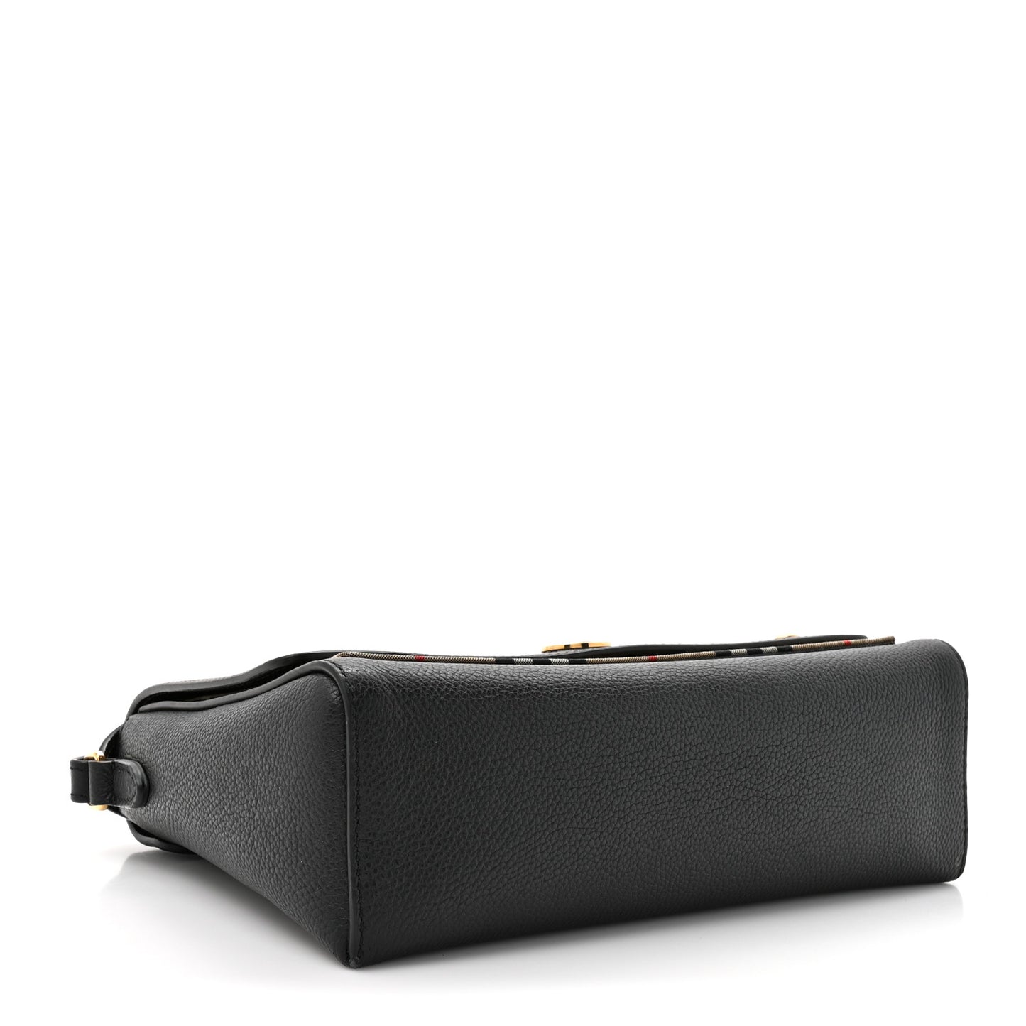 Coated Canvas Calfskin Vintage Check Medium Note Crossbody Bag Black