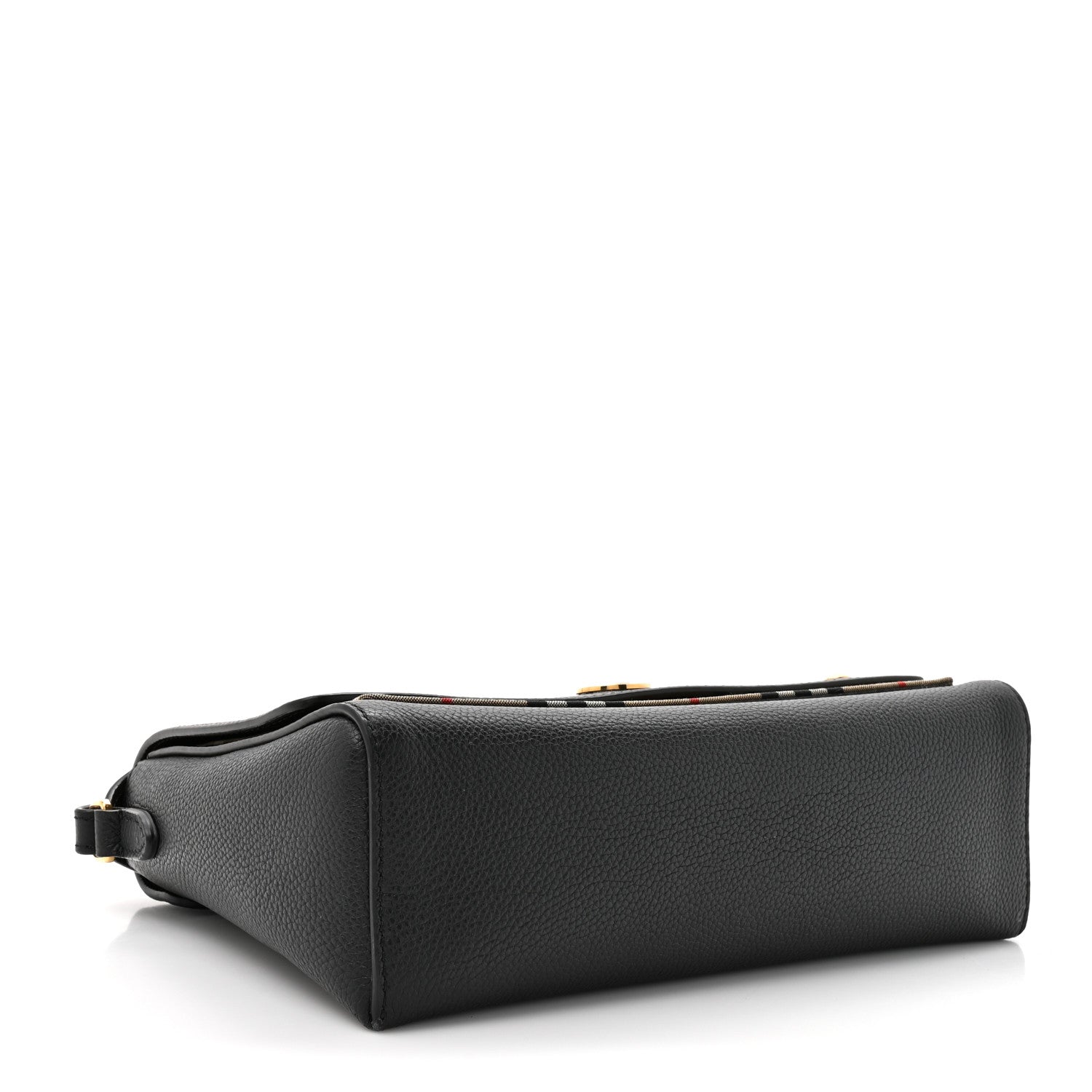 Burberry Coated Canvas Calfskin Vintage Check Medium Note Crossbody Bag Black 4 of 11
