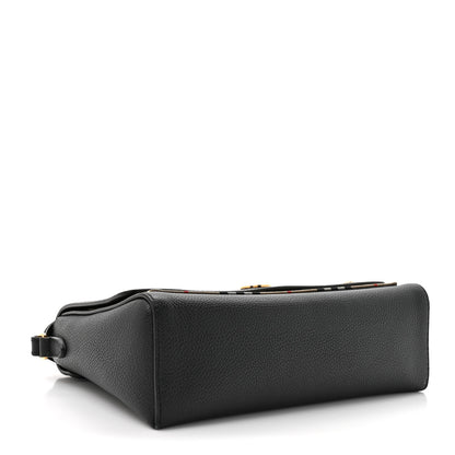 Burberry Coated Canvas Calfskin Vintage Check Medium Note Crossbody Bag Black 4 of 11