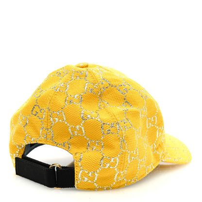 Gucci Canvas Lame GG Monogram Rush Baseball Hat M Yellow Silver 4 of 8