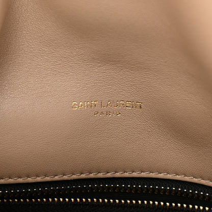 Saint Laurent Lambskin Quilted Toy Loulou Puffer Monogram Chain Satchel Nude Powder 6 of 11