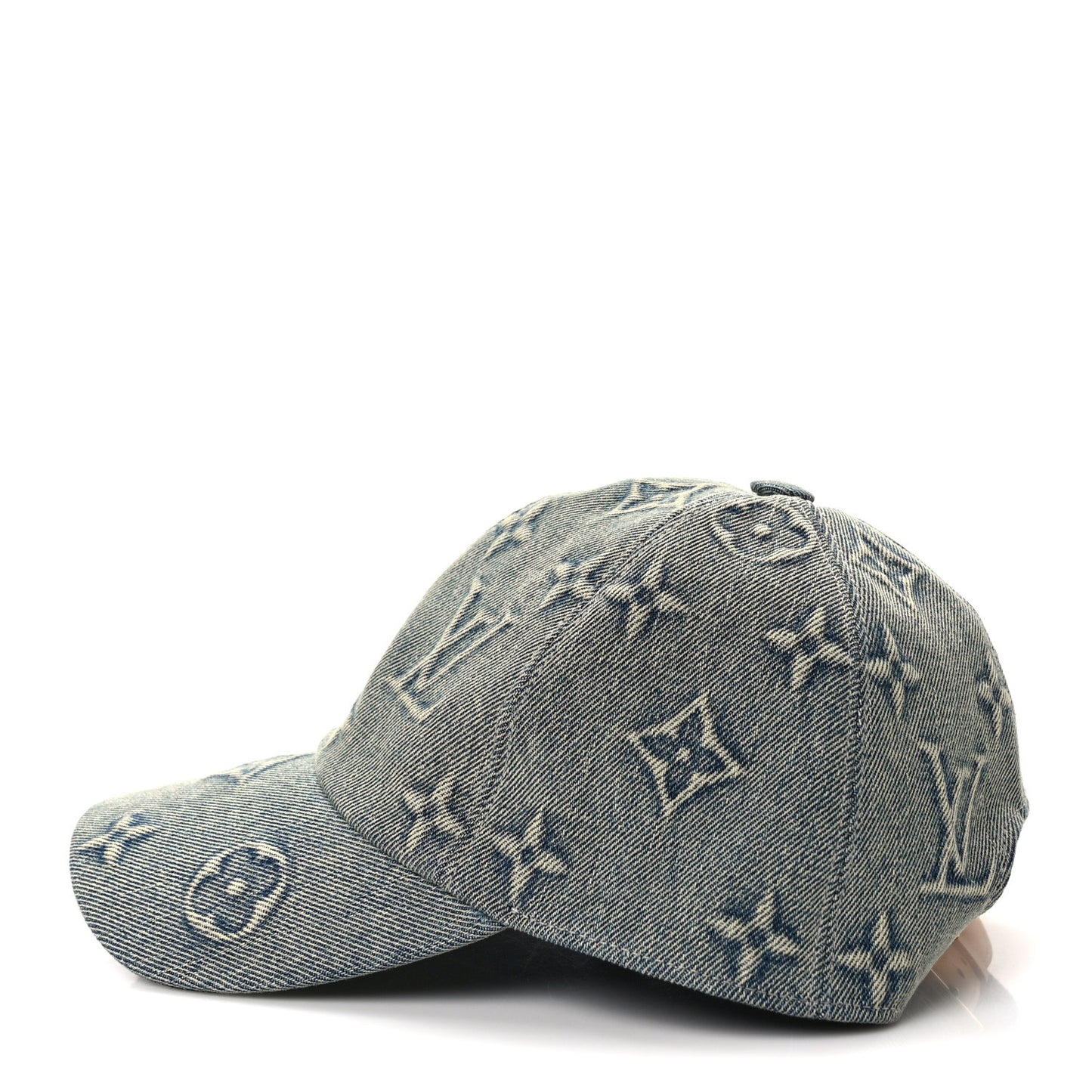 LOUIS VUITTON Monogram Washed Denim Cap M Blue