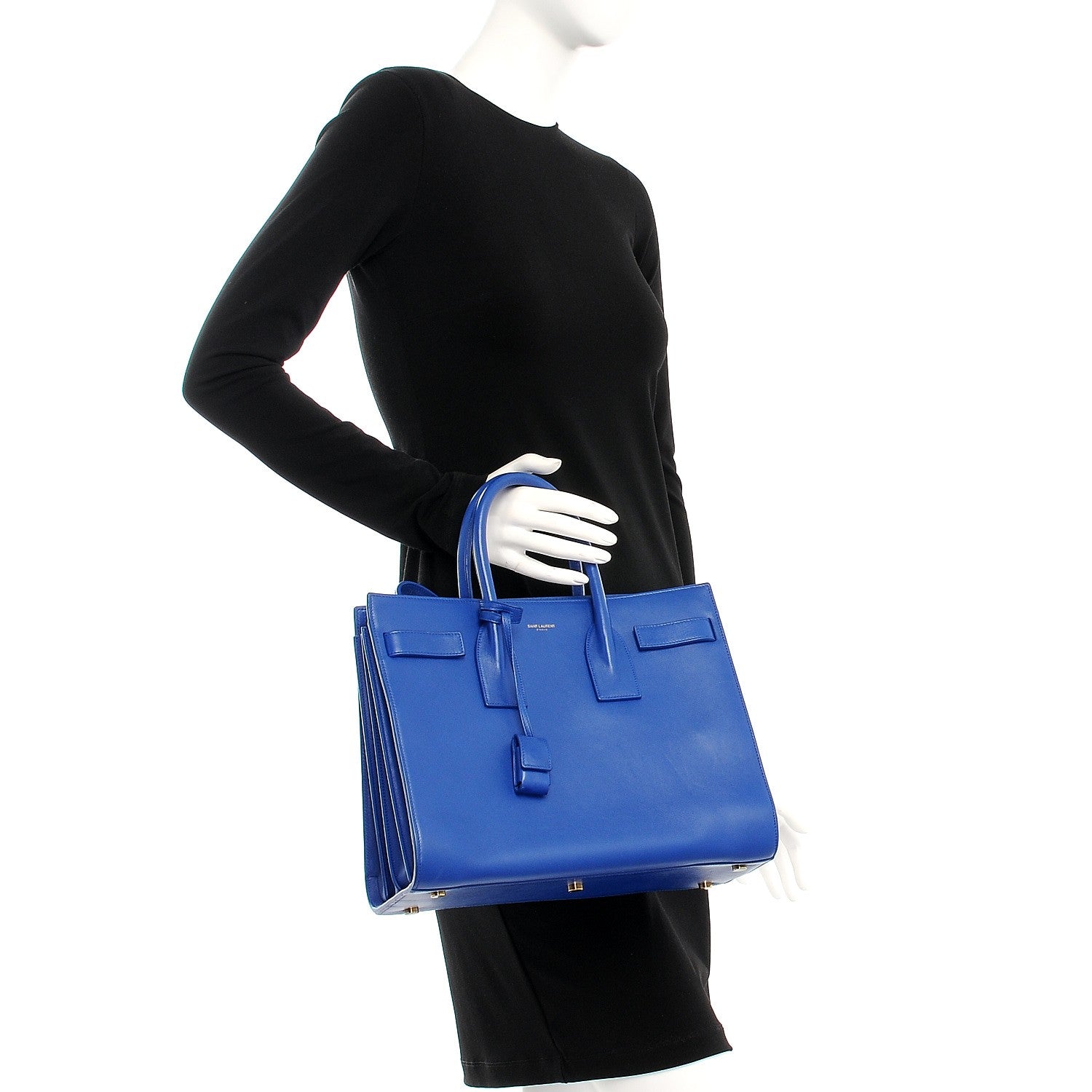 Saint Laurent Calfskin Small Sac De Jour Blue Majorelle 3 of 9