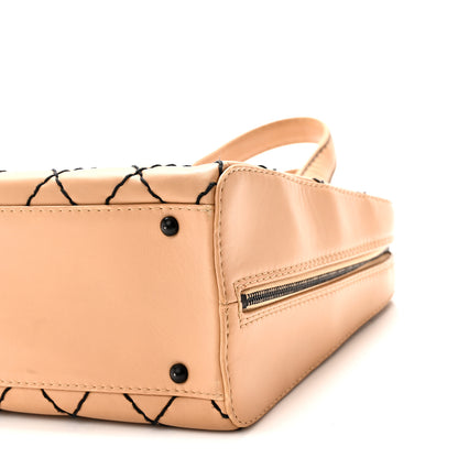 Chanel Calfskin Wild Stitch Vertical Top Handle Bag Beige 9 of 9