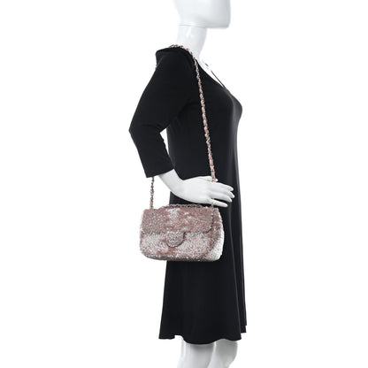 Chanel Sequin Mini Flap Light Pink Silver 2 of 10