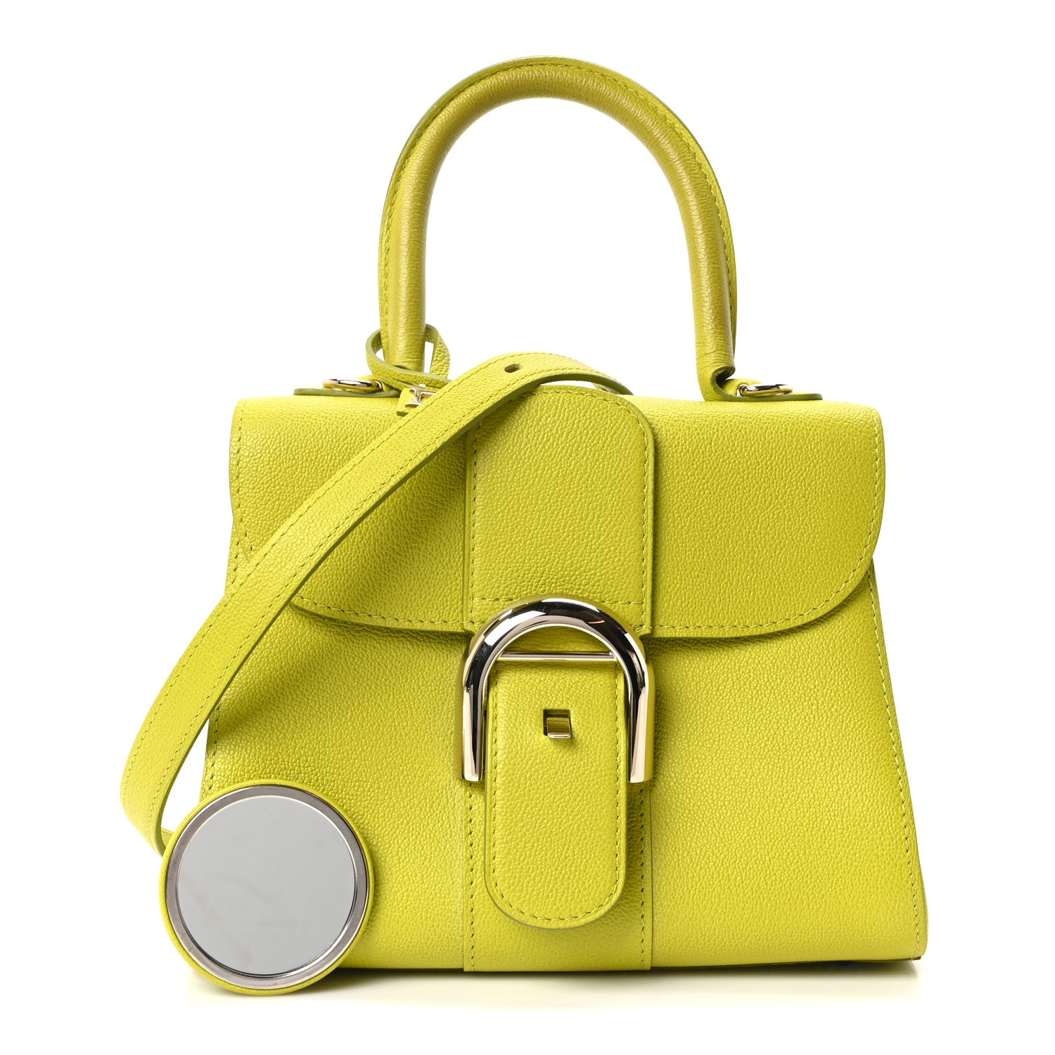 Delvaux Grained Rodeo Calfskin Mini Brillant Satchel Absinthe Lime 3 of 11