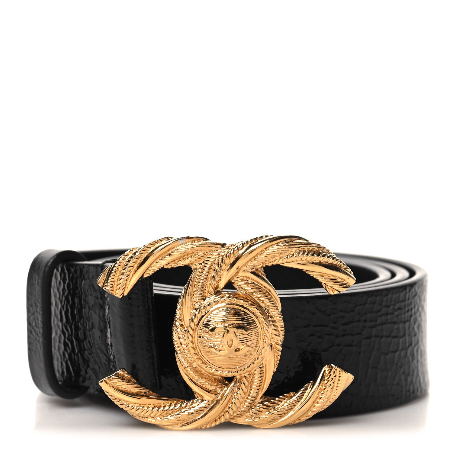 Chanel Glazed Calfskin CC Belt 75 30 Black 1 of 7