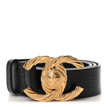 Chanel Glazed Calfskin CC Belt 75 30 Black 1 of 7