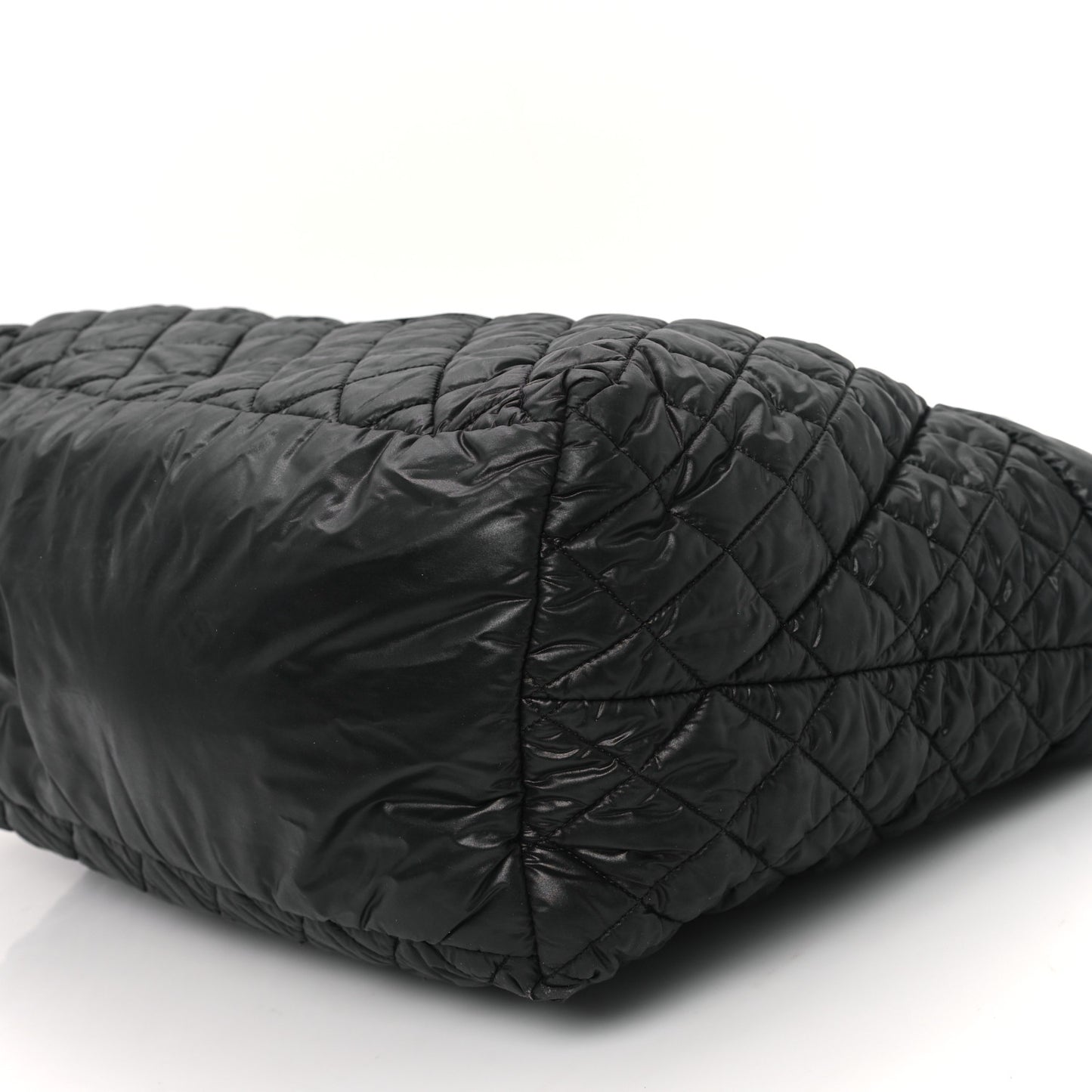 Nylon Quilted Large Coco Cocoon Tote Black