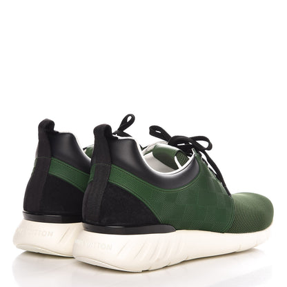 Louis Vuitton Rubber Mesh Suede Damier Fastlane Low Sneakers 8.5 Green 4 of 7