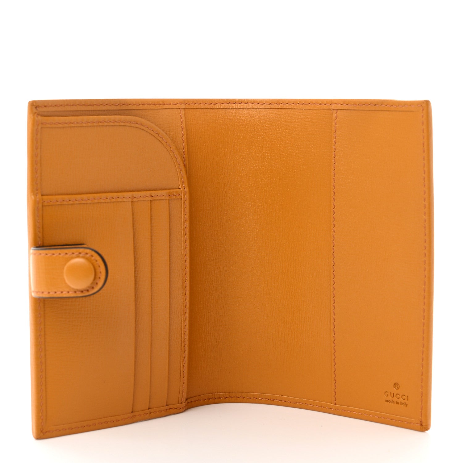 Gucci GG Supreme Monogram Textured Calfskin Retro Interlocking G Passport Case Beige Yellow 5 of 8