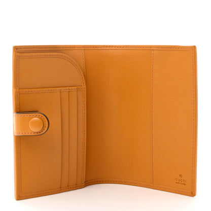 Gucci GG Supreme Monogram Textured Calfskin Retro Interlocking G Passport Case Beige Yellow 5 of 8