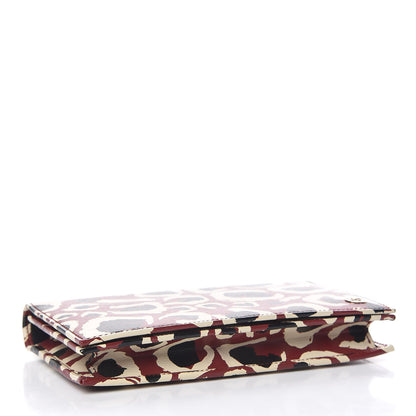 Gucci Patent Leopard Print Betty Chain Wallet Brick Red Black 4 of 12