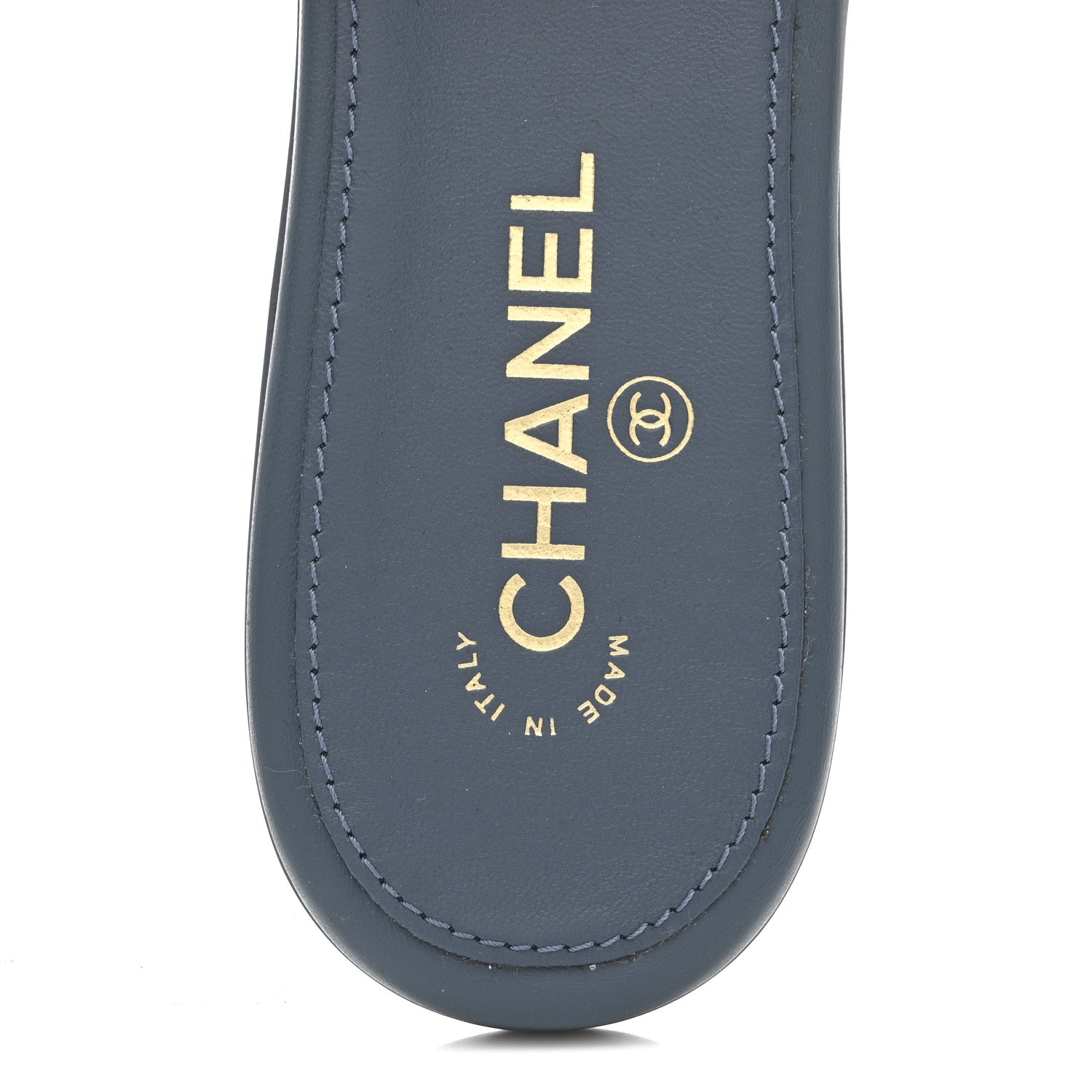 Chanel Lambskin Quilted Turnlock Flat Mules 40 Dark Blue 7 of 10