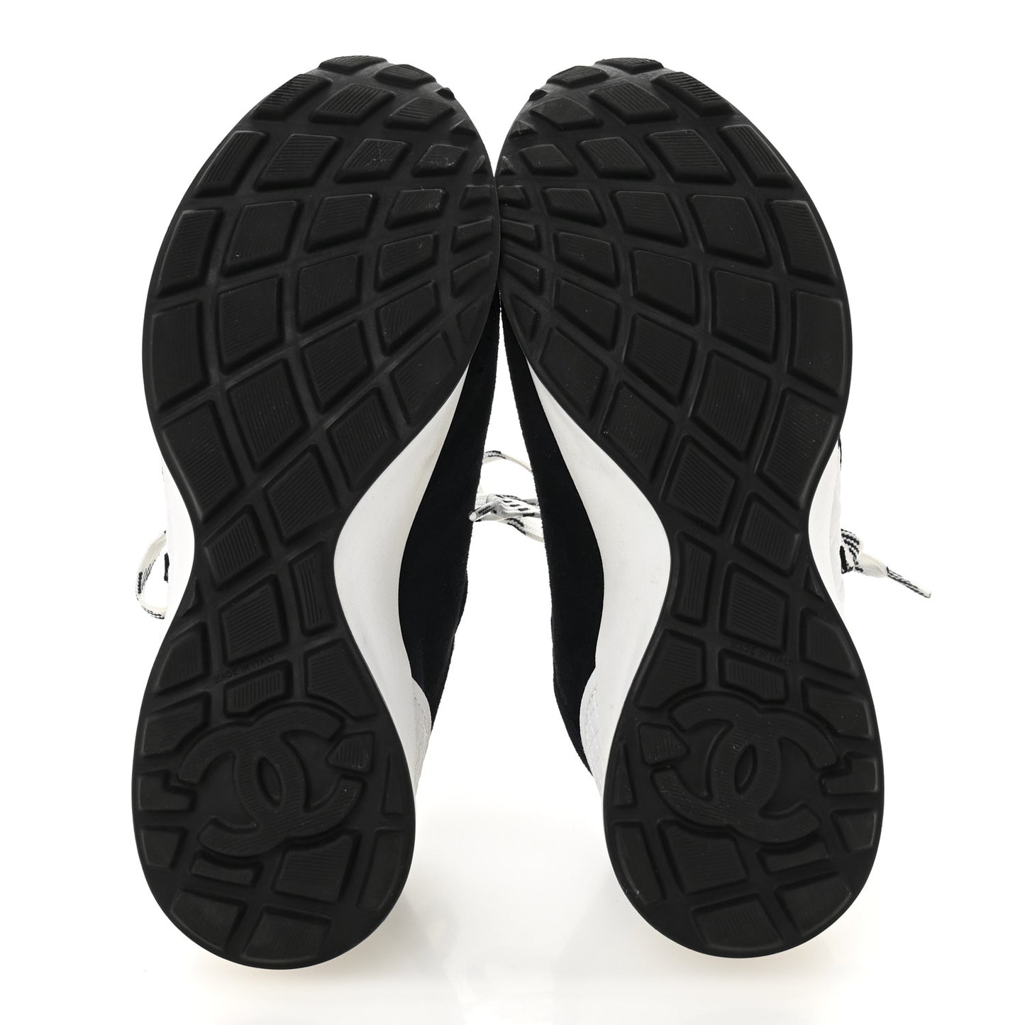 Fabric Suede Kidskin CC Sneakers 37.5 Dark Navy White
