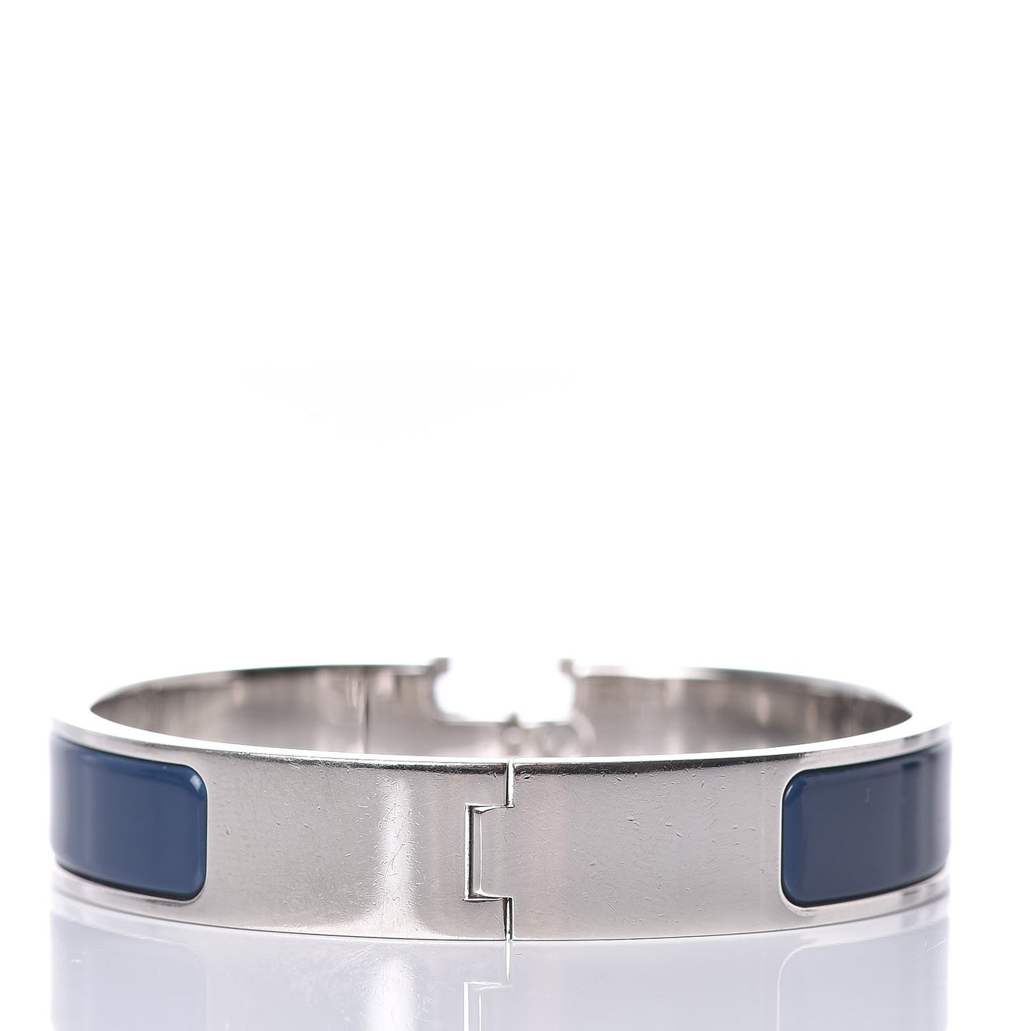 Enamel Narrow Clic Clac H Bracelet PM Indigo White