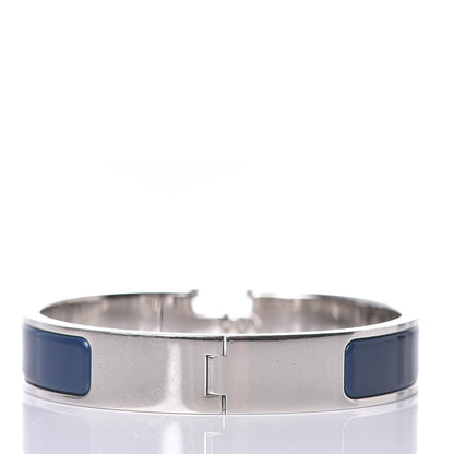 Hermes Enamel Narrow Clic Clac H Bracelet PM Indigo White 3 of 4