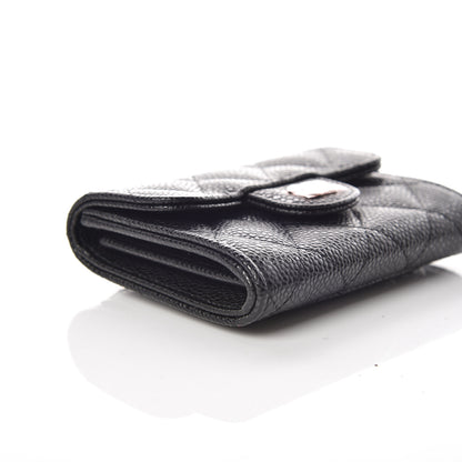 Chanel Caviar Quilted Flap Card Holder Wallet Black 5 of 9