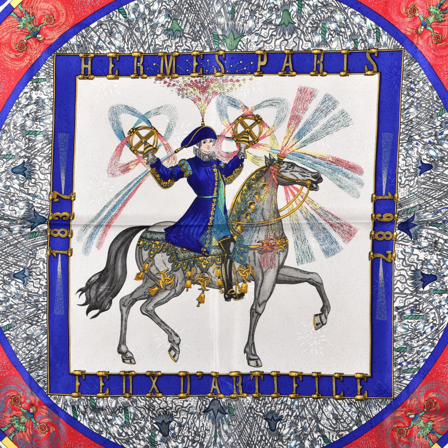 Hermes Silk Feux D'Artifice Scarf 90 2 of 3