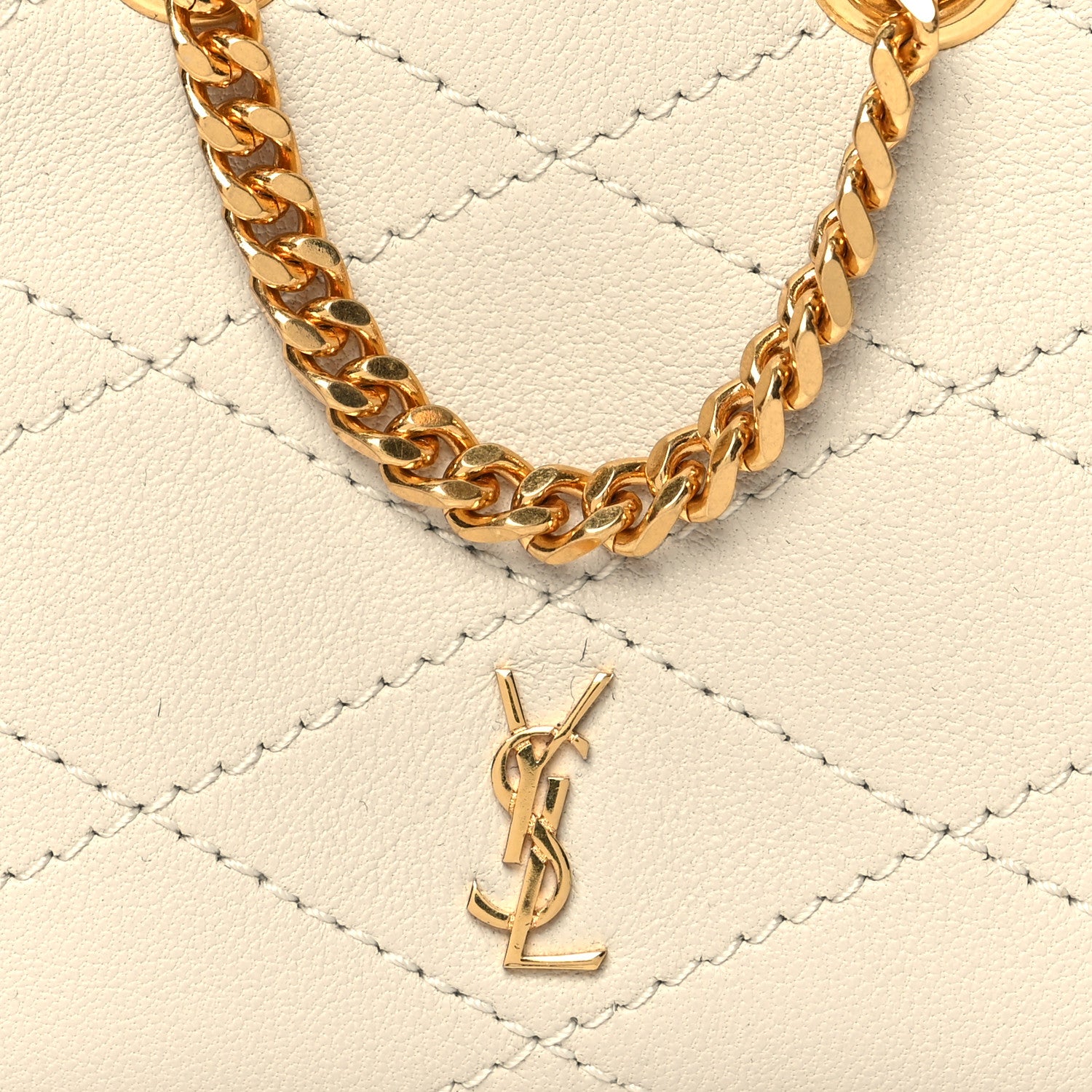 Saint Laurent Lambskin Quilted Baby Bucket Bag Crema Soft 7 of 10