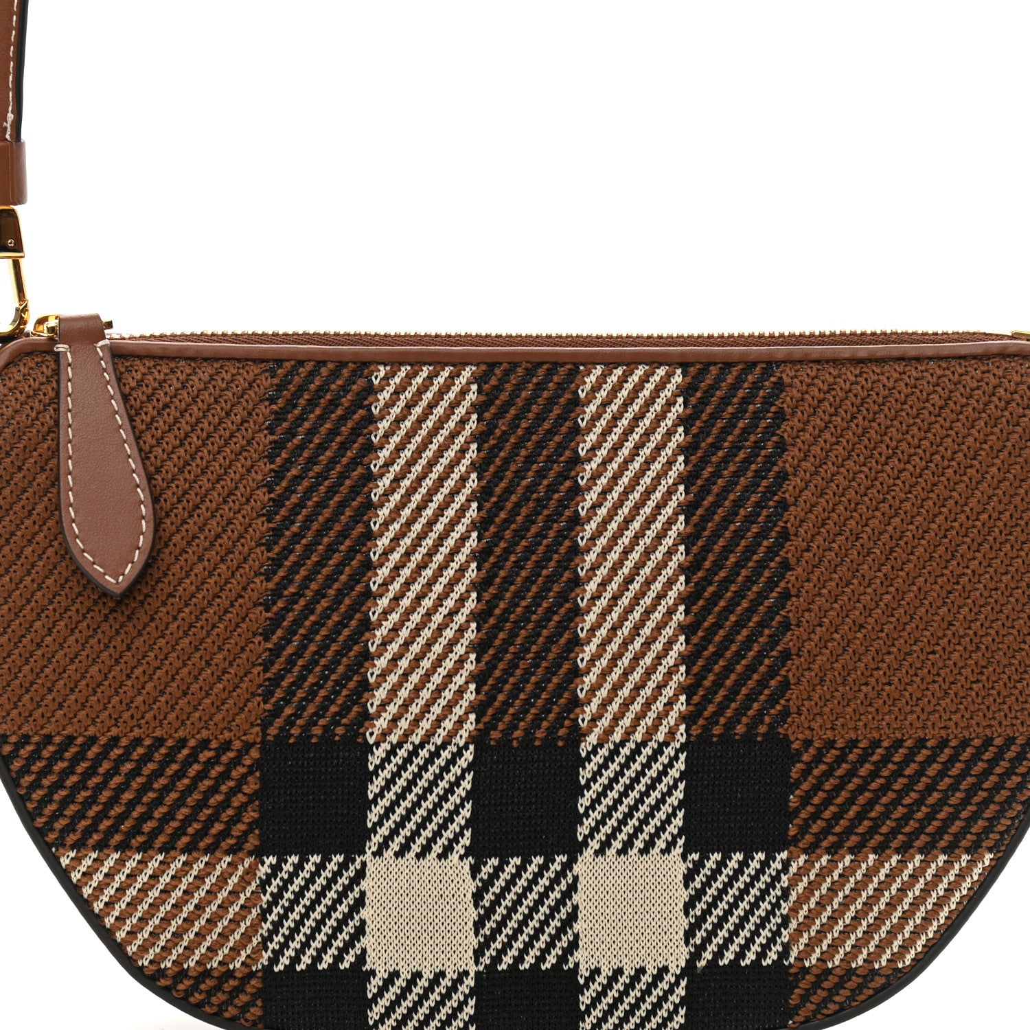 Burberry Canvas Calfskin Check Knitted Small Olympia Birch Brown 7 of 9