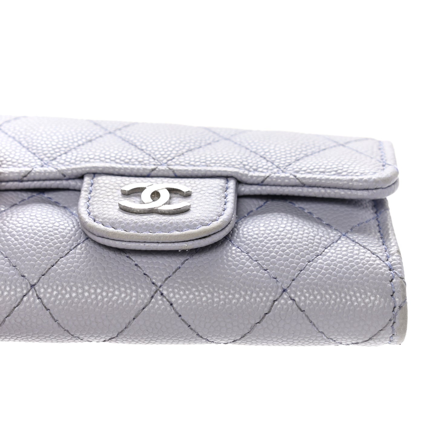 Caviar Quilted Classic 4 Key Holder Wallet Light Purple