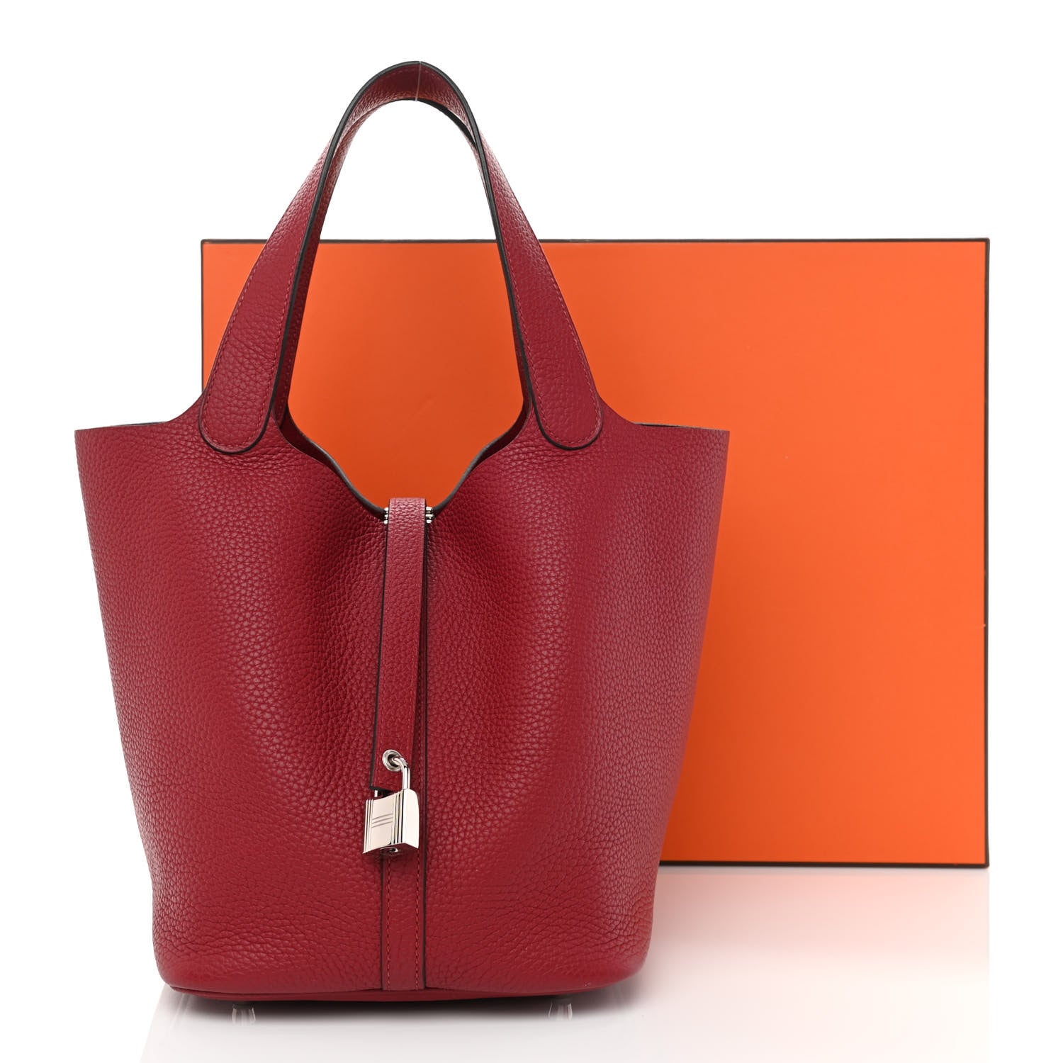 Hermes Taurillon Clemence Picotin Lock 22 MM Rouge Grenat 11 of 11