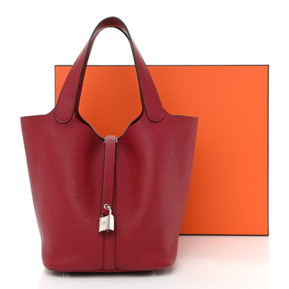 Hermes Taurillon Clemence Picotin Lock 22 MM Rouge Grenat 11 of 11
