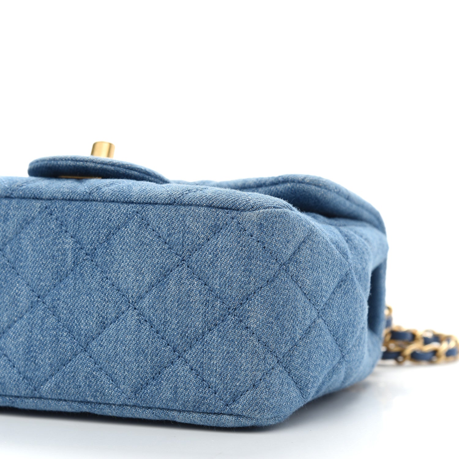 Chanel Denim Quilted Mini Pearl Crush Flap Blue 9 of 9