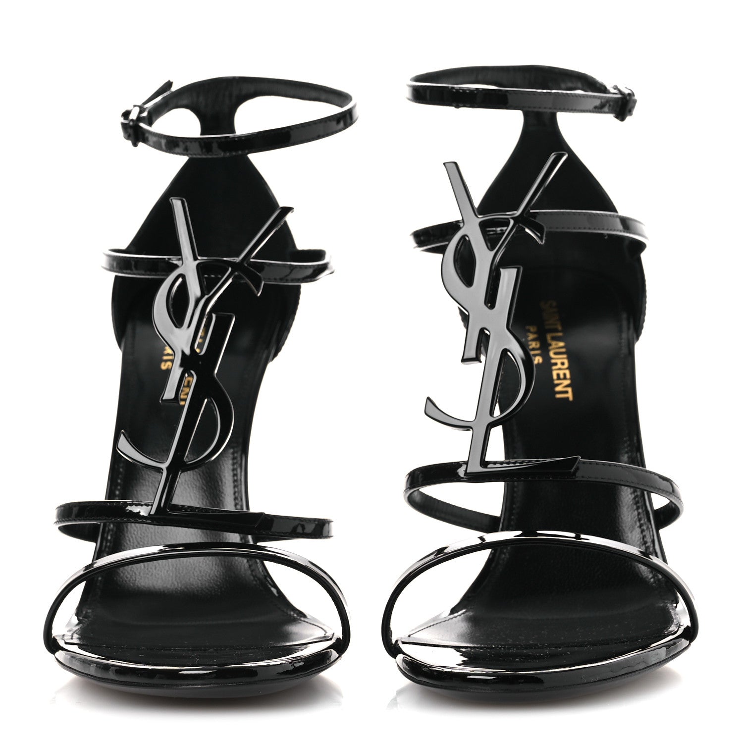 Saint Laurent Vernice Chiffon 100 Ankle Strap Sandals 39.5 Black 2 of 11