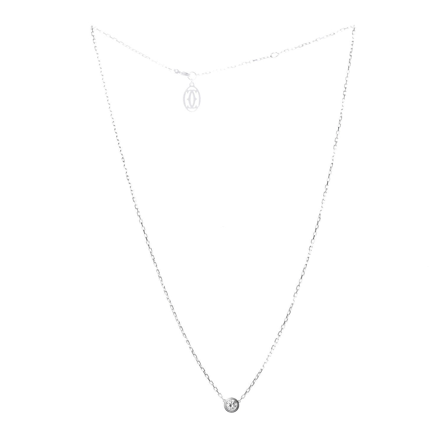 18K White Gold Diamond LM D'Amour Pendant Necklace