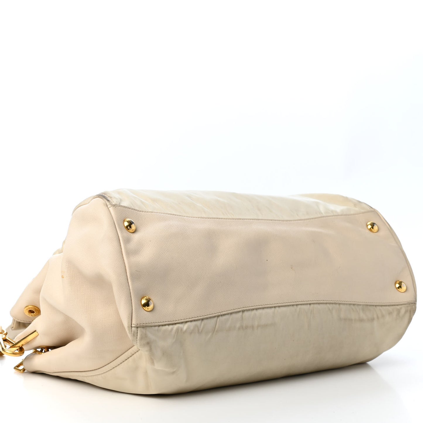 Tessuto Nylon Saffiano Satchel Talco