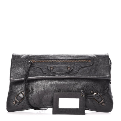 Balenciaga Agneau Classic Hardware Envelope Clutch Black 1 of 10