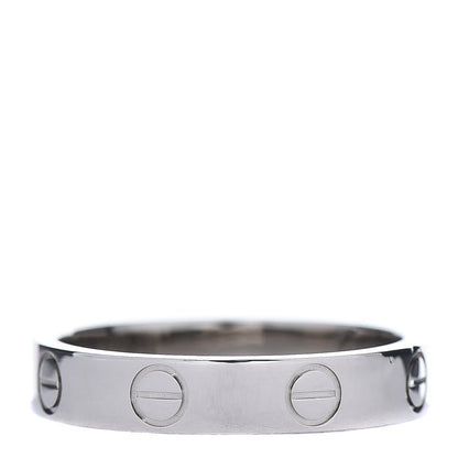 Cartier 18K White Gold 3.5mm LOVE Wedding Band Ring 51 5.75 3 of 4