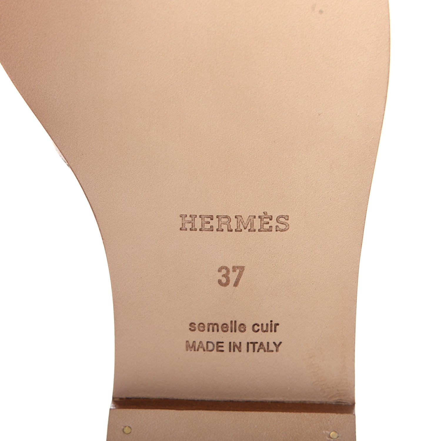 Hermes Box Calfskin Oran Sandals 37 Gold 9 of 11