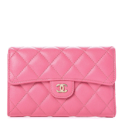 Chanel Caviar Quilted Medium Flap Wallet Pink 1 of 11