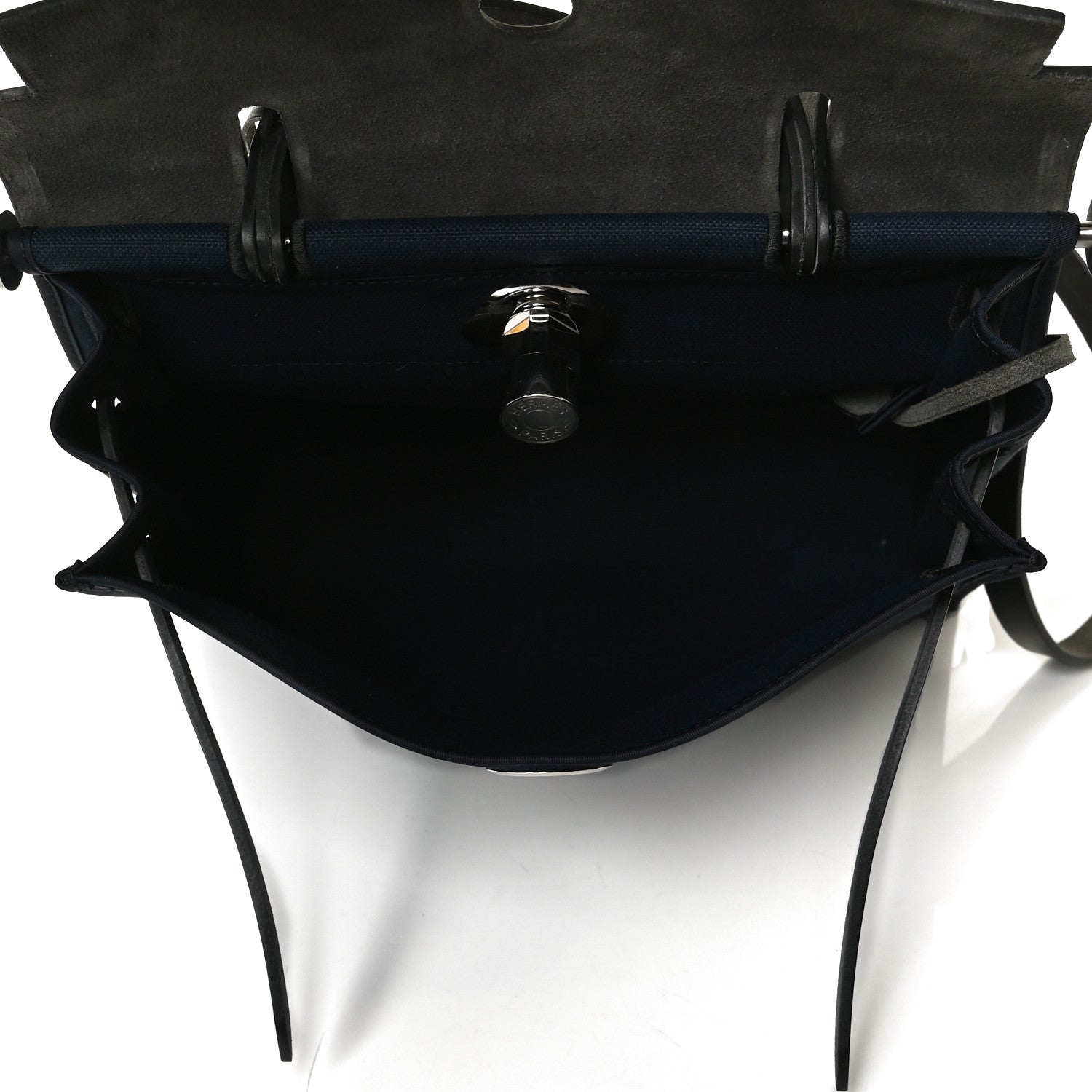 Hermes Toile Vache Hunter Herbag Zip PM 31 Bleu Marine Black 4 of 21