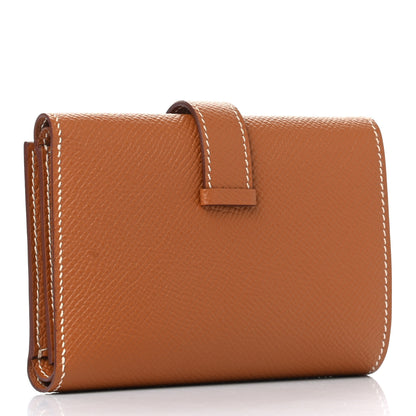 Hermes Epsom Tri-Fold Compact Bearn Wallet Gold 3 of 7